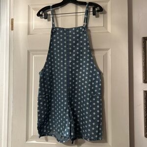 NWT Polka Dot Denim Romper